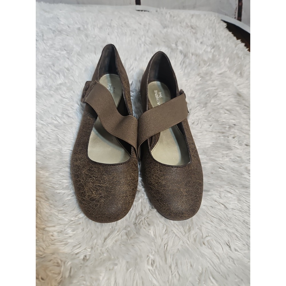 Ros Hommerson Womens Brown Textured Mary‎ Jane Elastic Strap Flats Size 9.5N